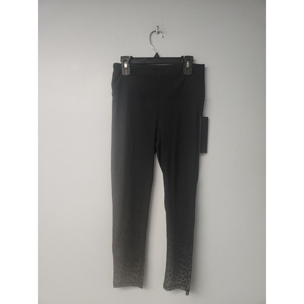 NWT‎ Mono B - Black-gray ombre leopard print cropped capri leggings, S